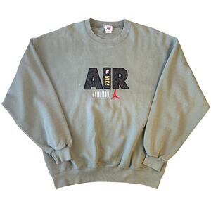 VTG 90s Nike AIR Jumpman Sweatshirt Crewneck Embroidered Green Unisex XLarge